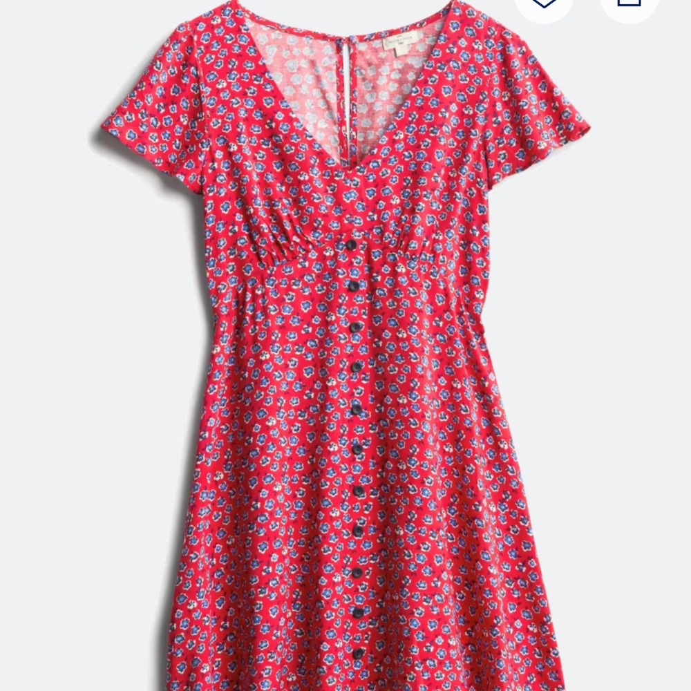 Elegant Red Floral Midi Dress